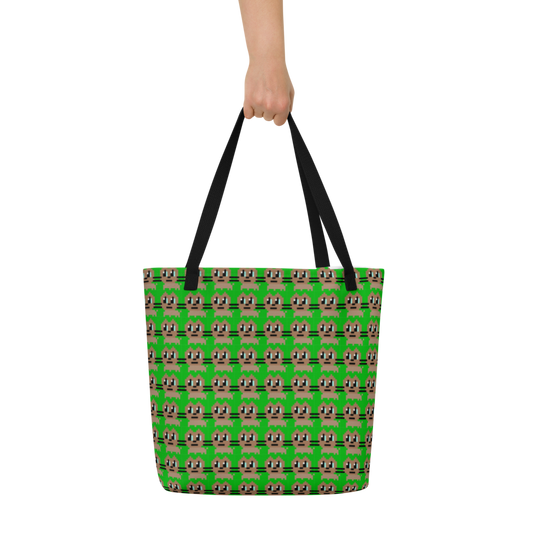 Kawaii Cat All-Over Print Large Tote Bag