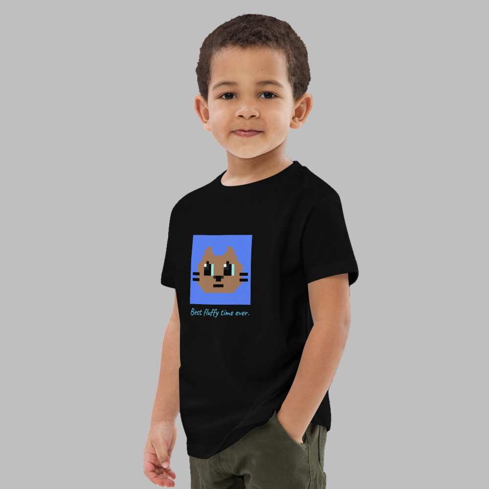 Kawaii Cat Organic cotton kids t-shirt Cotora Blue