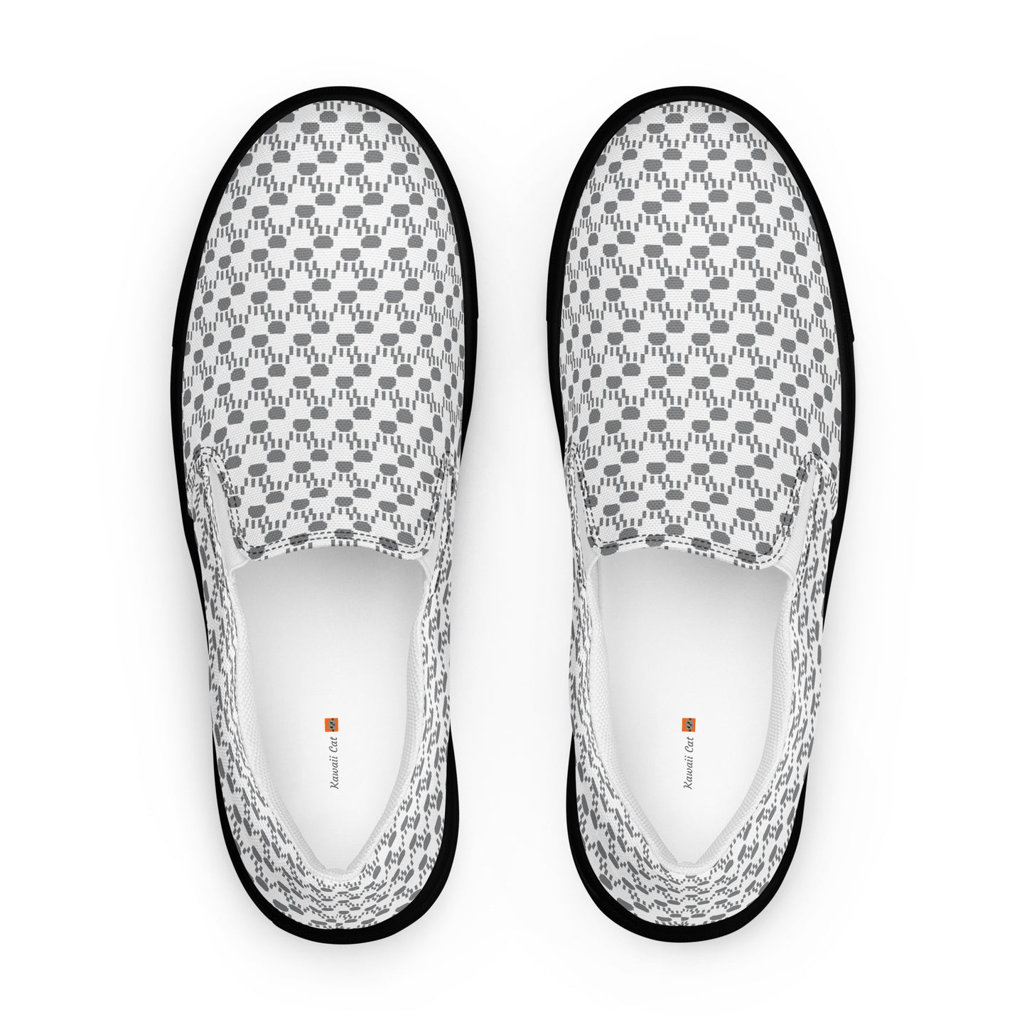 Kawaii Cat Men’s slip-on canvas shoes Paw pads and Claws