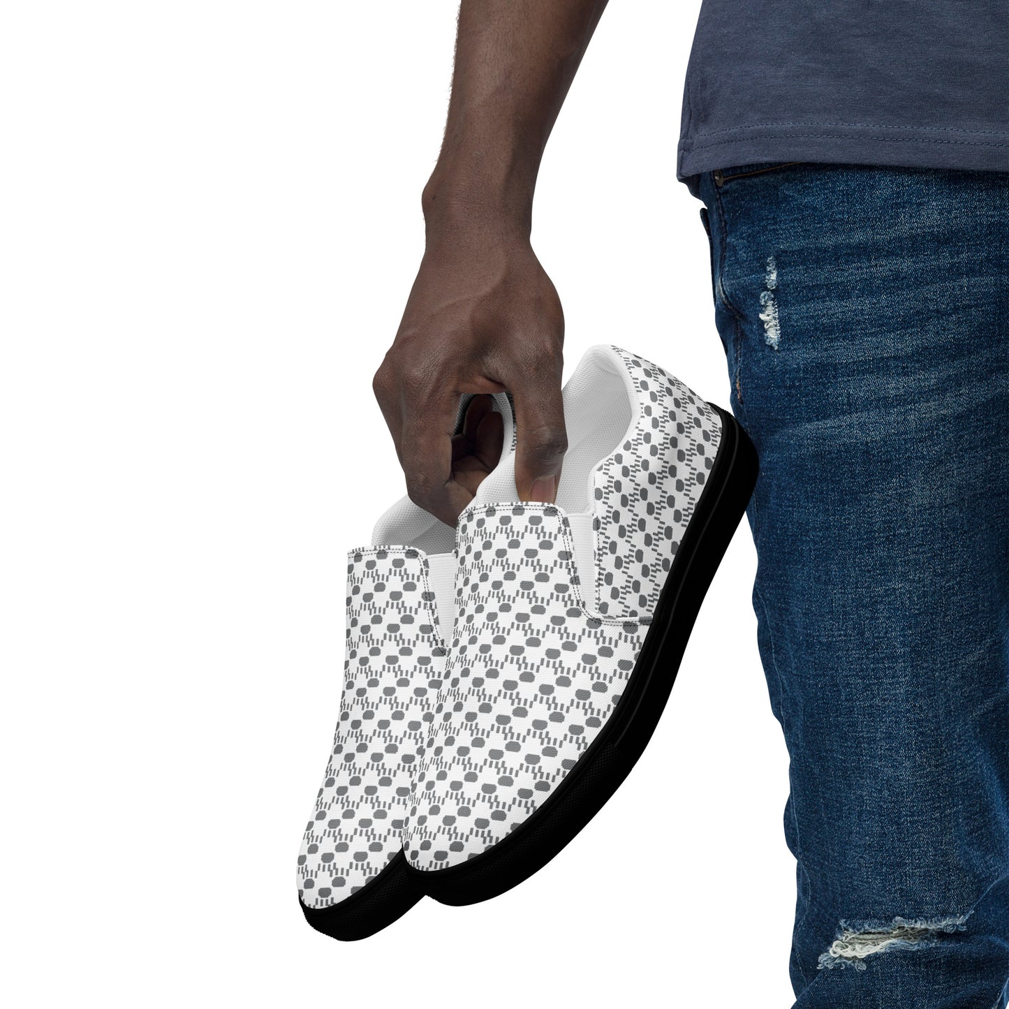 Kawaii Cat Men’s slip-on canvas shoes Paw pads and Claws