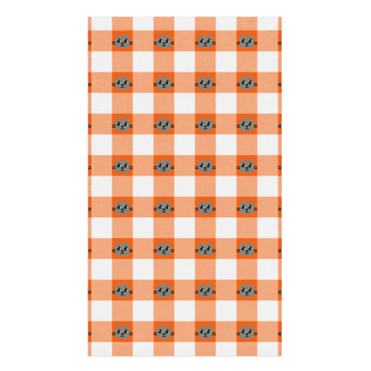 Kawaii Cat Checkered Hand towel Boddah