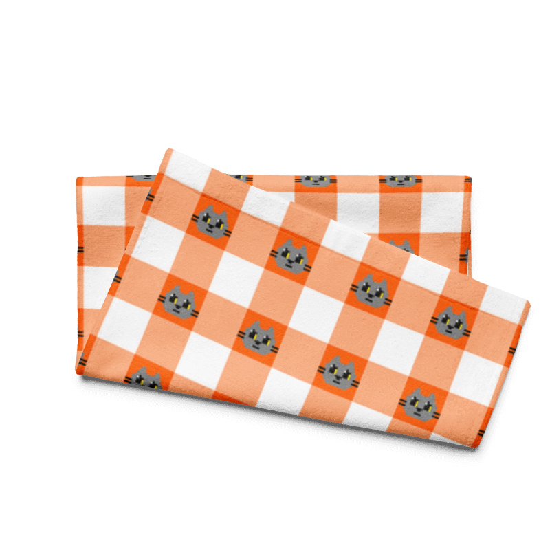Kawaii Cat Checkered Hand towel Boddah