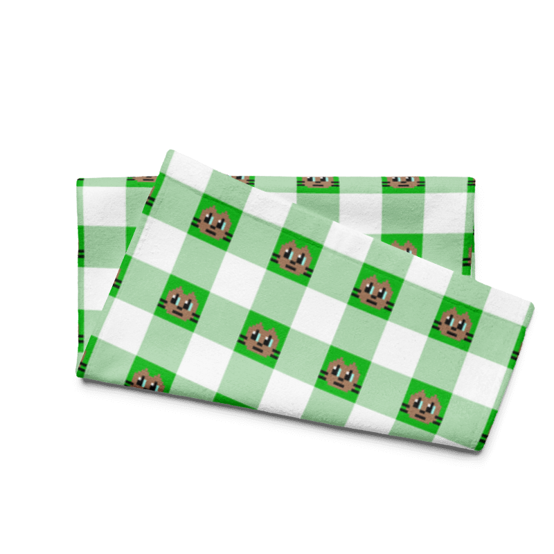 Kawaii Cat Checkered Hand towel Cotora