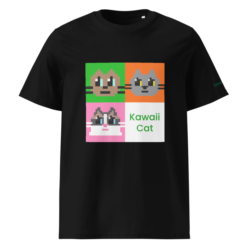 Kawaii Cat Unisex organic ribbed neck t-shirt 3cats