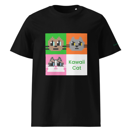 Kawaii Cat Unisex organic ribbed neck t-shirt 3cats