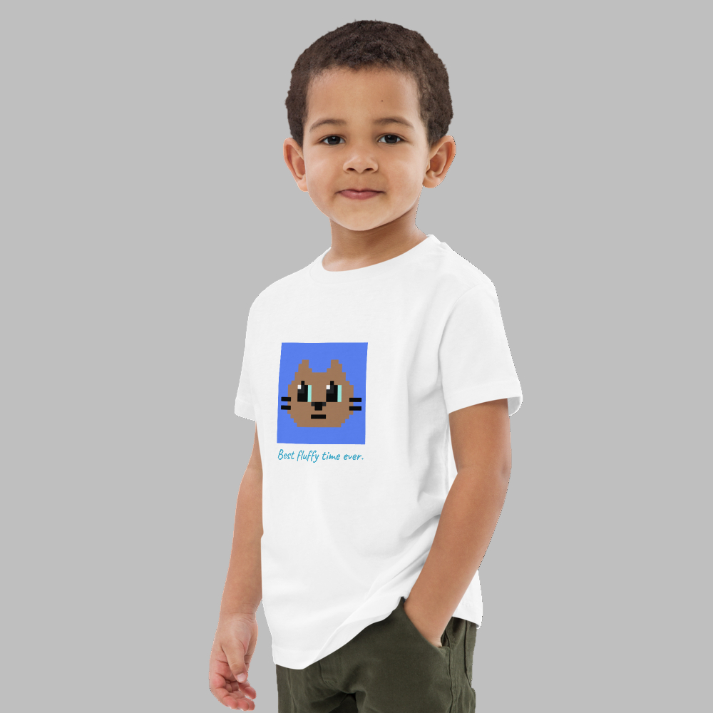 Kawaii Cat Organic cotton kids t-shirt Cotora Blue