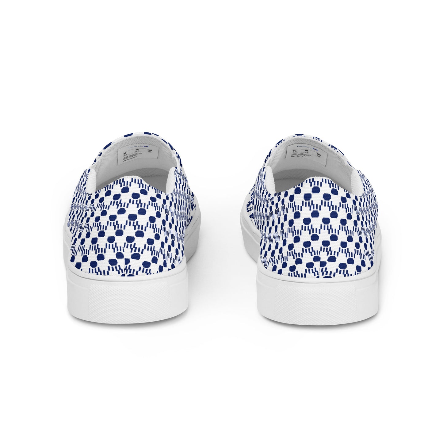 Kawaii Cat Women’s slip-on canvas shoes Paw pads and Claws Navy&White