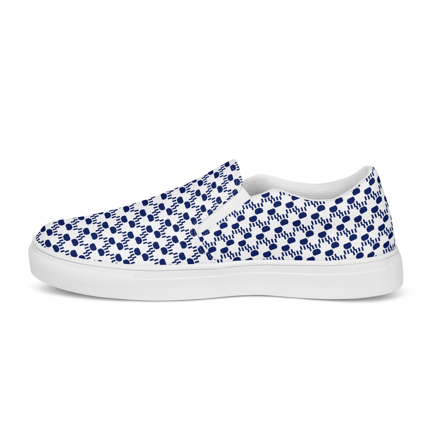 Kawaii Cat Women’s slip-on canvas shoes Paw pads and Claws Navy&White