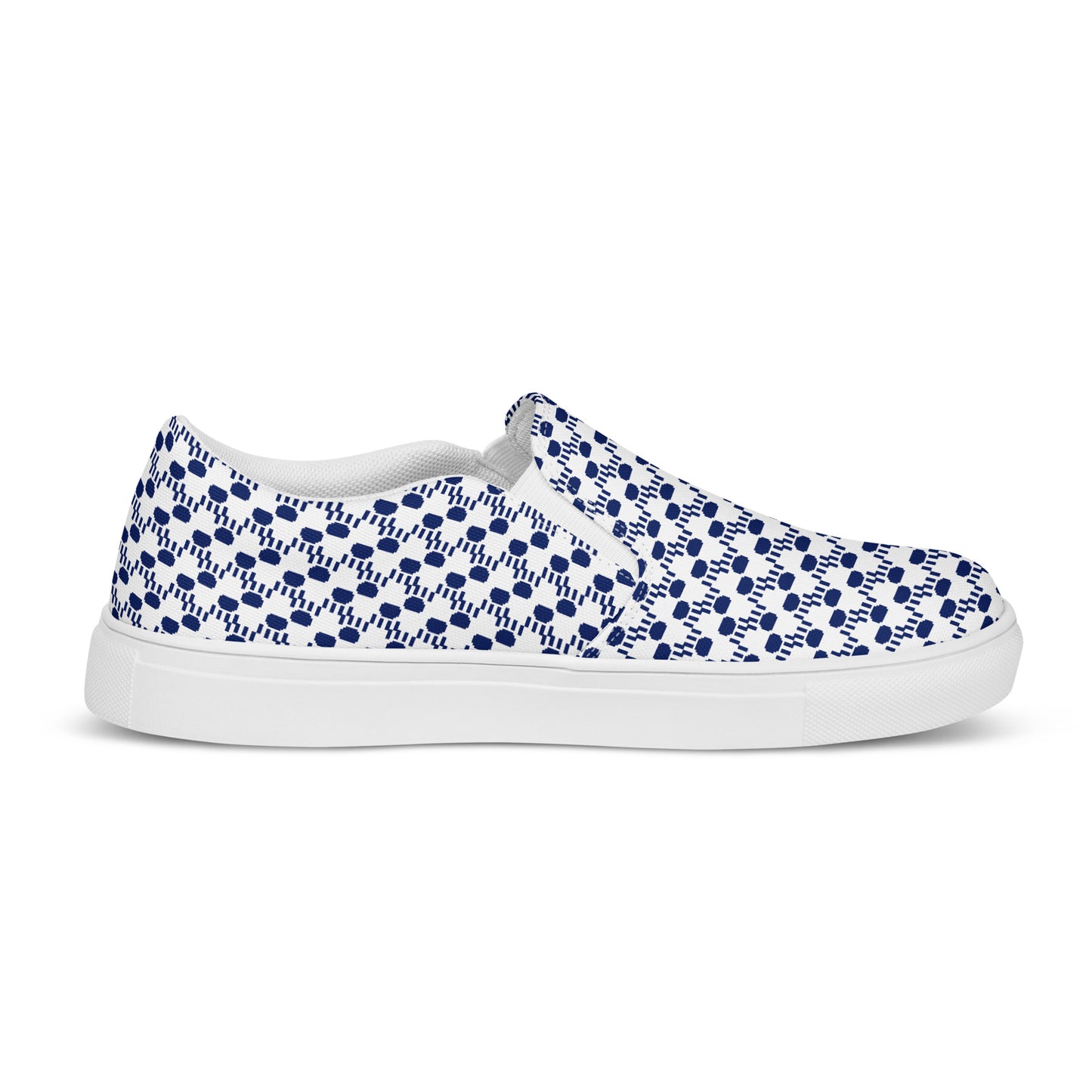 Kawaii Cat Women’s slip-on canvas shoes Paw pads and Claws Navy&White