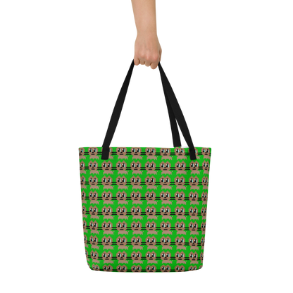 Kawaii Cat All-Over Print Large Tote Bag