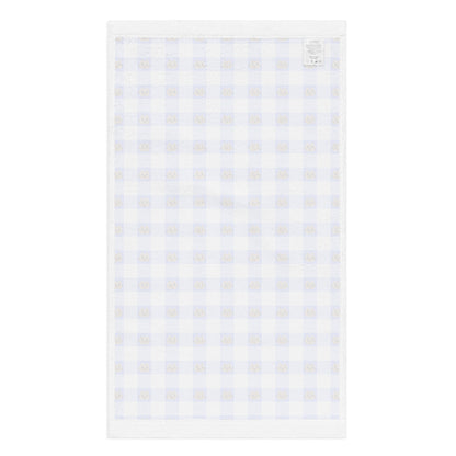 Kawaii Cat Checkered Hand towel Cotora Blue