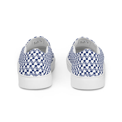 Kawaii Cat Men’s slip-on canvas shoes Paw pads and Claws Navy&White