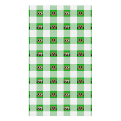 Kawaii Cat Checkered Hand towel Cotora