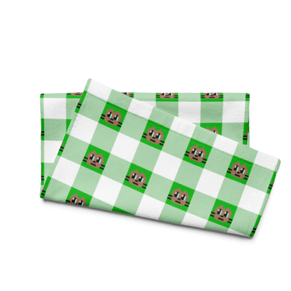 Kawaii Cat Checkered Hand towel Cotora