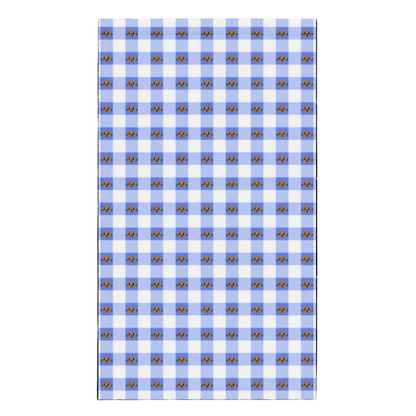 Kawaii Cat Checkered Hand towel Cotora Blue