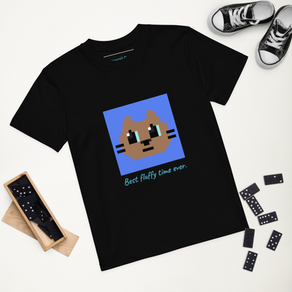Kawaii Cat Organic cotton kids t-shirt Cotora Blue