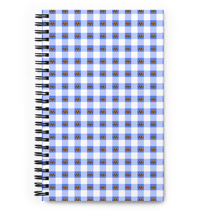 Kawaii Cat Checkered Spiral notebook Cotora Blue