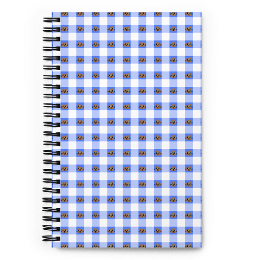 Kawaii Cat Checkered Spiral notebook Cotora Blue