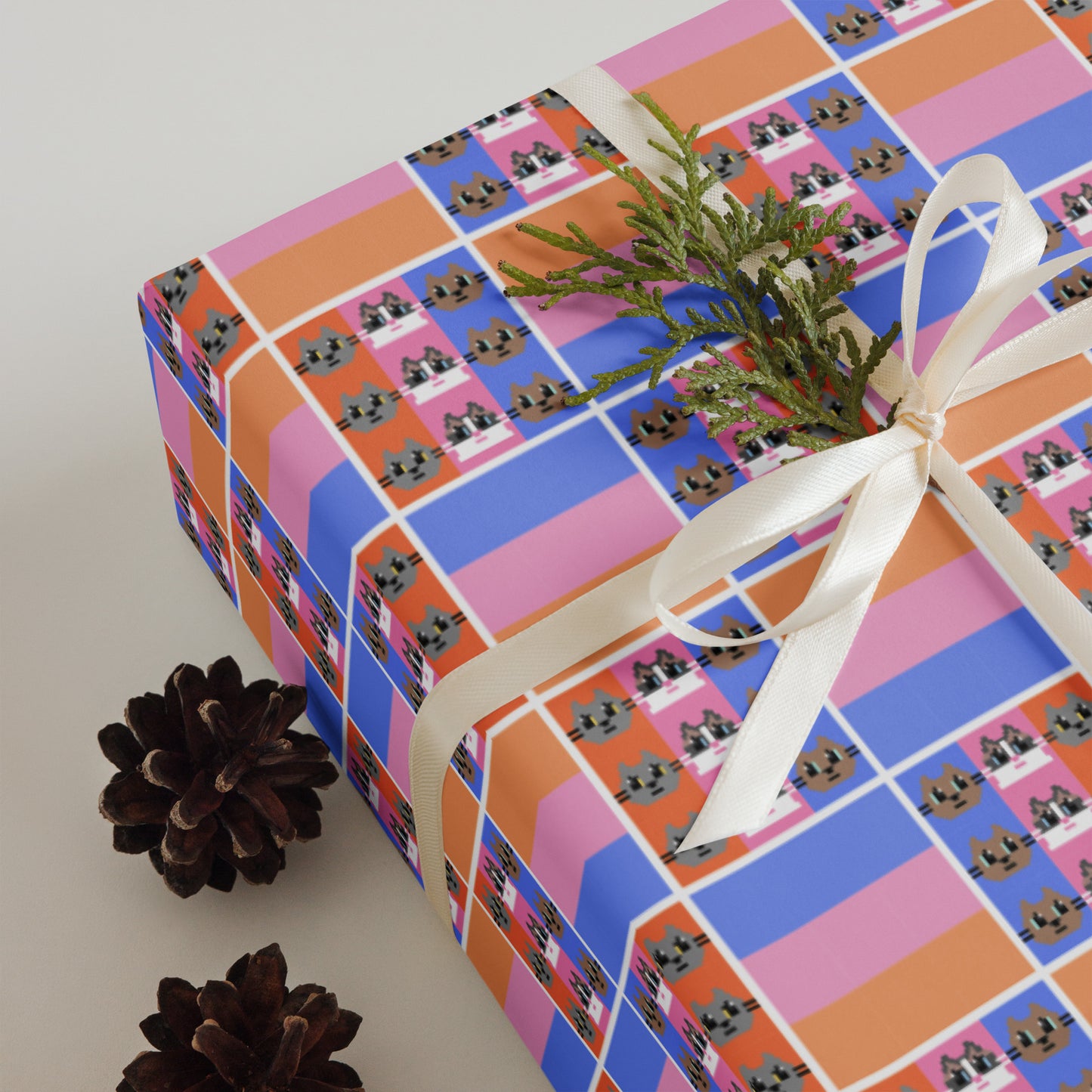 Kawaii Cat Set of 3 Wrapping Paper Sheets