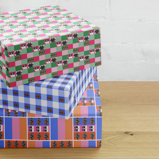 Kawaii Cat Set of 3 Wrapping Paper Sheets